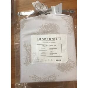 Modernist by Ron Chereskin Sheet Set Sz King Taupe & White NWT